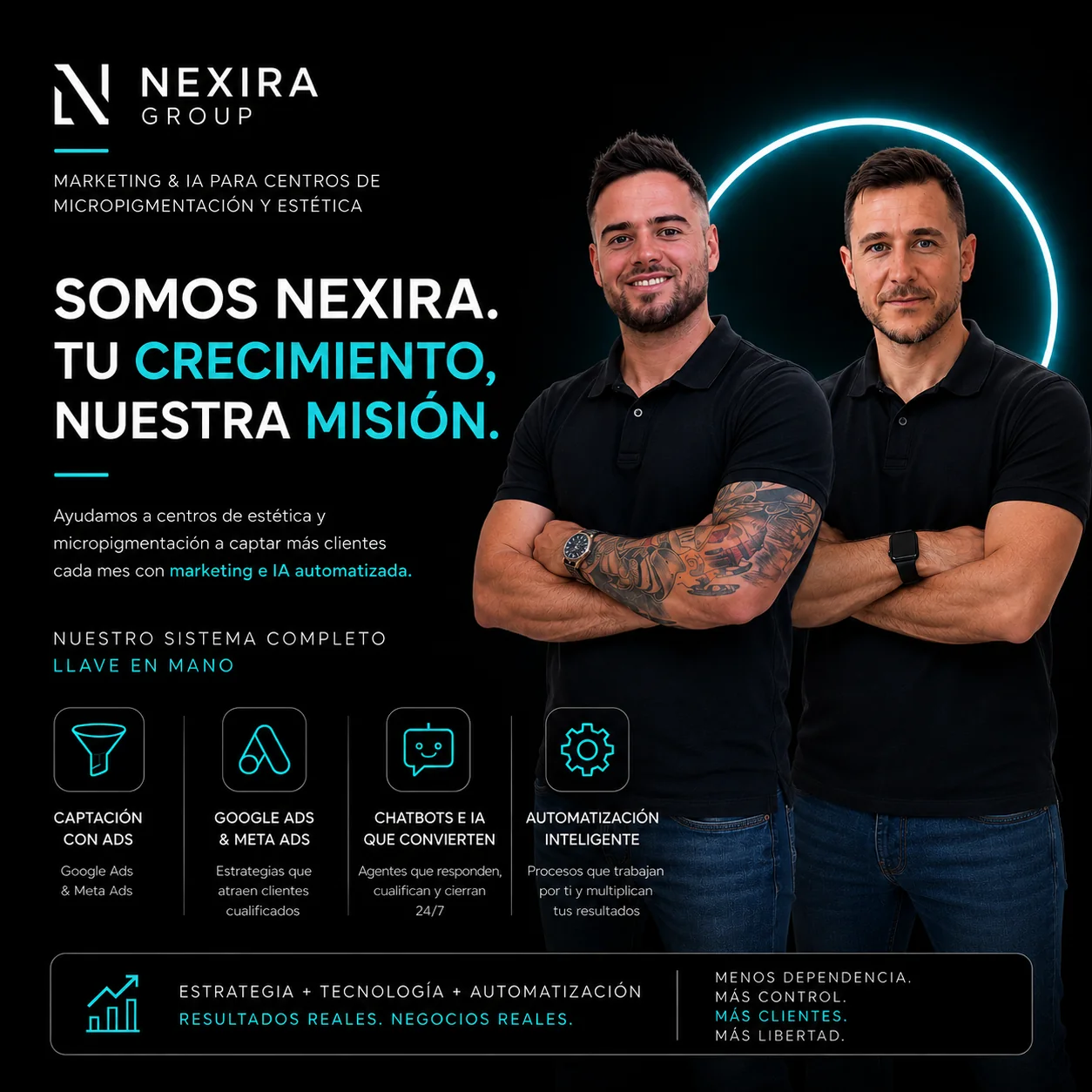 Luis y Josep presentan el sistema de publicidad, IA y automatización de Nexira Group